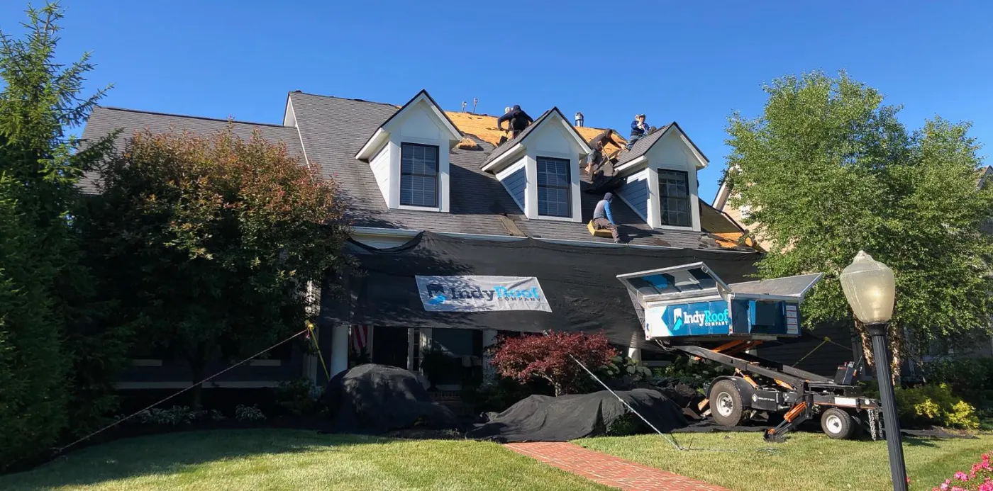 Storm damage documentation on a Bellwood commercial building
